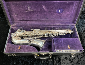 Vintage Original Silver Plate Buescher True Tone Alto Saxophone, Serial #215470