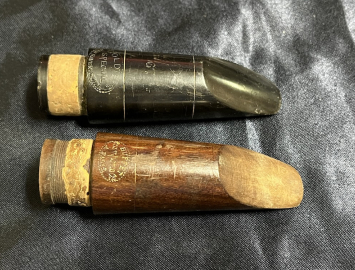 Lot of 2 Vintage Bb Clarinet Mouthpieces - Wood Buffet Paris, 'Goldie's Special'
