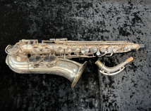 Early Vintage H.N. White King Zephyr Alto Sax in Original Silver Plate, Serial #179884