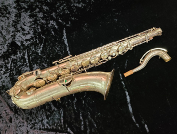 Vintage Buescher True-Tone Tenor Sax in Satin Silver Plate #128706